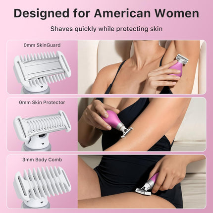 2026 Bikini Trimmer for Women – Cordless, Painless, USB-C, Pink