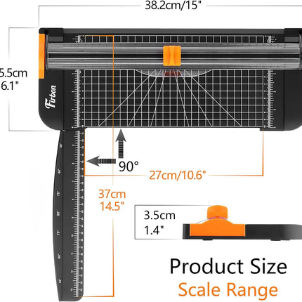A4 Paper Cutter 12 Inch Titanium Paper Trimmer with Safety Guard & Ruler