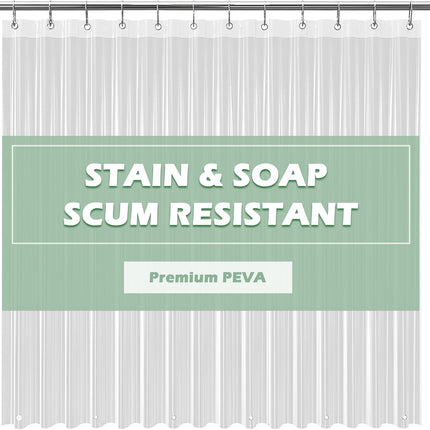 Crystal Clear Shower Curtain Liner 72x72 PEVA Waterproof Rustproof Grommets