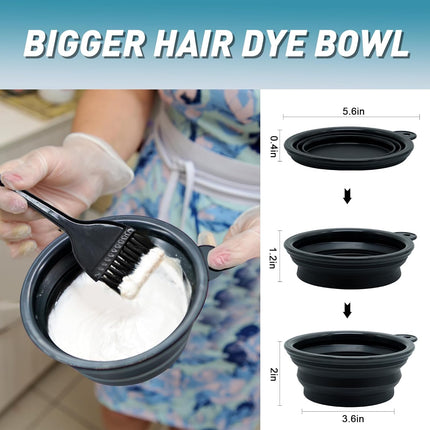 19PCS Hair Bleach Kit Hair Dye Brush Bowl Clips Applicator Coloring Set