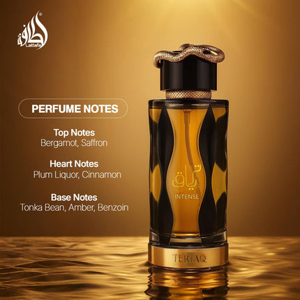 Lattafa Teriaq Intense Perfume Unisex 100ml Eau de Parfum Oriental Spicy Fragrance