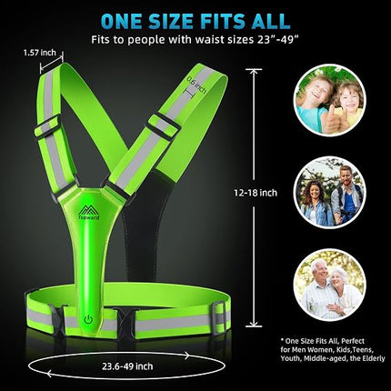 LED Reflective Safety Vest, Light-Up High Visibility Gear for Night Walking Cycling