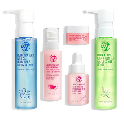 Face Care Set for Home – Cleanser, Toner, Serum, Moisturizer & Lip Mask