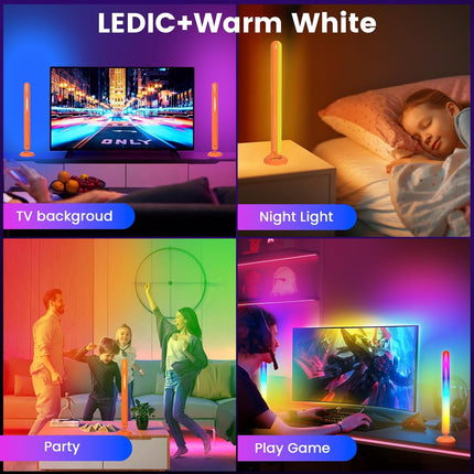 Smart LED Light Bars for TV, Gaming & Room Decor with Double Light Beads
