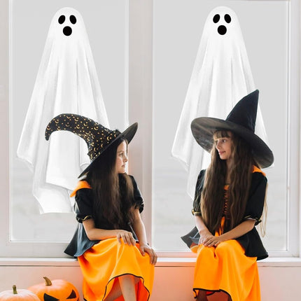 2-Sheet Extra Large Watercolor Ghost Wall Stickers, 35.4x11.8in Halloween Decor