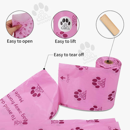 150 Biodegradable Dog Poop Bags with Dispenser – Lavender Scented, Leak-Proof (Purple)
