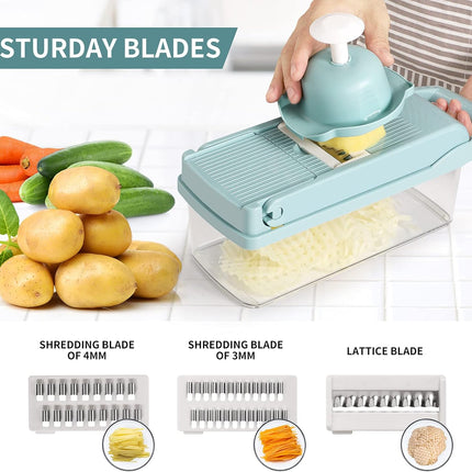 420 Stainless Steel Vegetable Chopper Dicer with 8 Blades Egg Separator