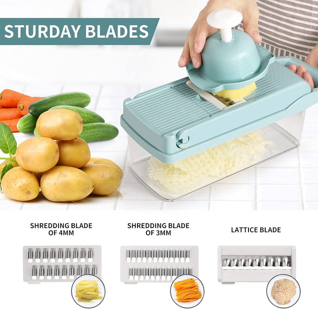 420 Stainless Steel Vegetable Chopper Dicer with 8 Blades Egg Separator