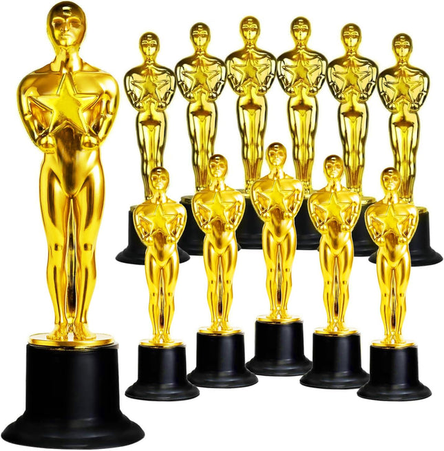 12 Pack 6 Inch Gold Award Trophies for Parties, Award Ceremonies and First Place Prizes