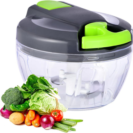 Manual Food Processor 500ml – Hand Pull Vegetable Chopper & Garlic Mincer