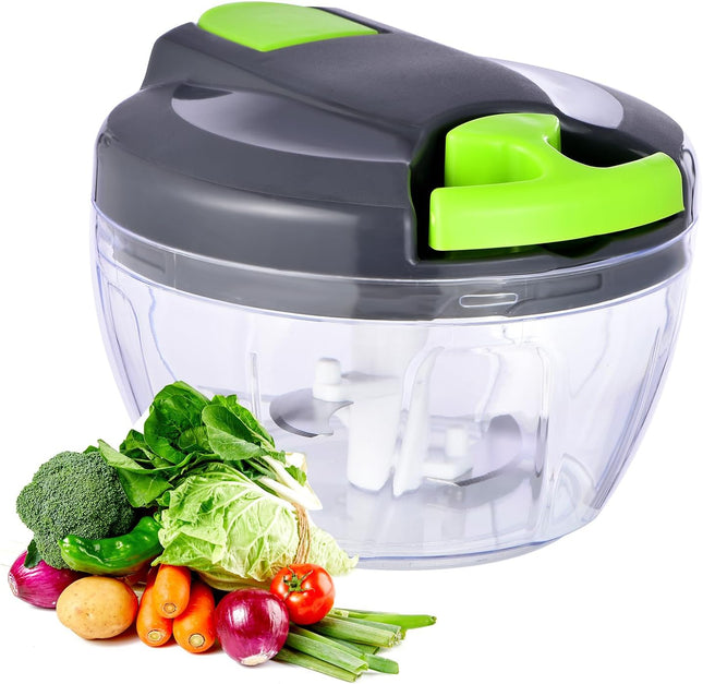 Manual Food Processor 500ml – Hand Pull Vegetable Chopper & Garlic Mincer