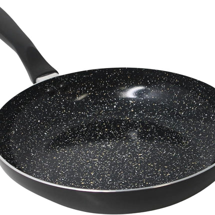 10" Aluminum Ceramic Frying Pan, Speckled Black Nonstick Bistro Skillet