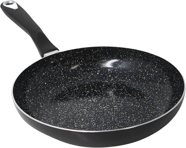 10" Aluminum Ceramic Frying Pan, Speckled Black Nonstick Bistro Skillet