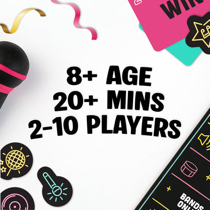 Grab The Mic Family Karaoke Board Game with Foam Mic Ages 8+ 2-10 Players