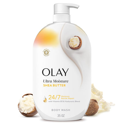 Ultra Moisture Body Wash for Women, Shea Butter, Vitamin B3 & Hyaluronic Blend