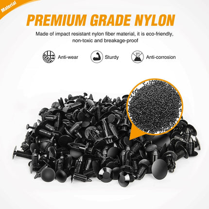 240PCS Bumper Retainer Clips – Auto Push Rivets Set for GM, Ford, Toyota, Honda