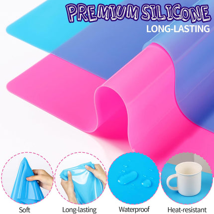 Silicone Craft Mat Set 2 PCS 15.7x11.7 Resin Mold Playdough Clay Paint Mats