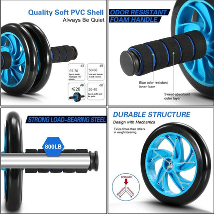 AB Wheel Roller Kit with Push Up Bar Knee Mat Jump Rope Hand Gripper