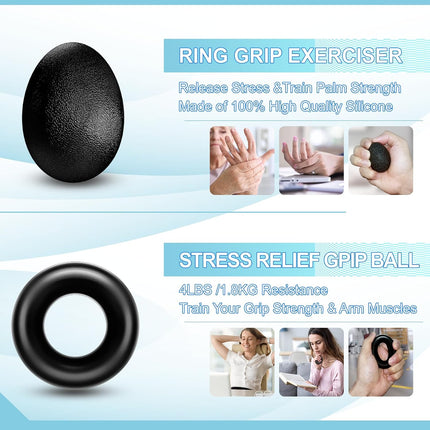 Grip Strength Trainer 5-Pack – Hand & Finger Exerciser with Carry Bag