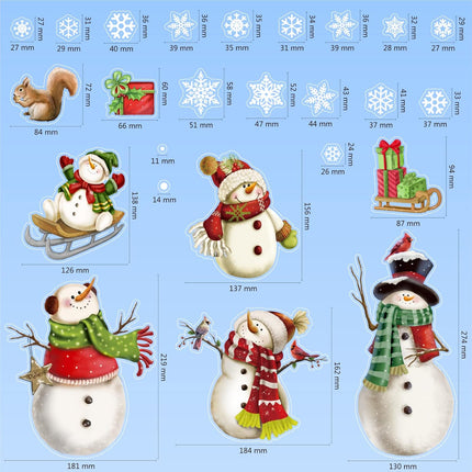Christmas Snowflake Window Clings – Reusable Stickers for Winter Decorations