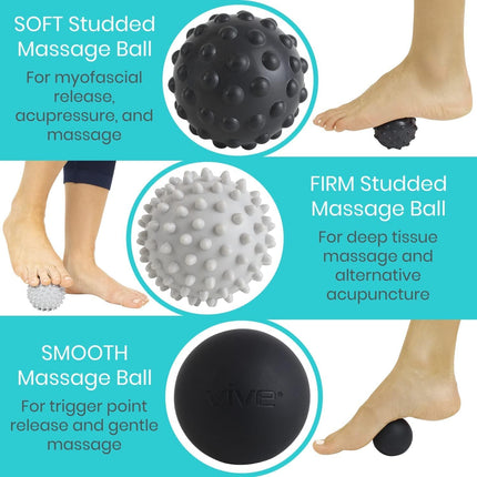4pc Massage Ball Set Plantar Fasciitis Foot Pain Relief Hot Cold Therapy