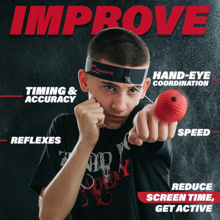 Boxing Reflex Ball Set with Punch Counter App, Hand-Eye Coordination Speed Trainer