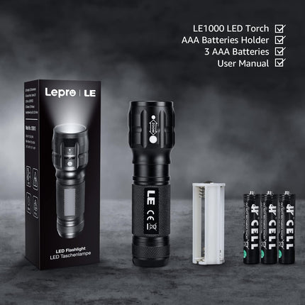 Waterproof LED Flashlight – High Brightness, Adjustable Beam, AAA Batteries