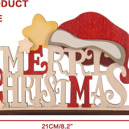 5PCS Rustic Wooden Christmas Tabletop Decor – Snowman, Reindeer & Santa