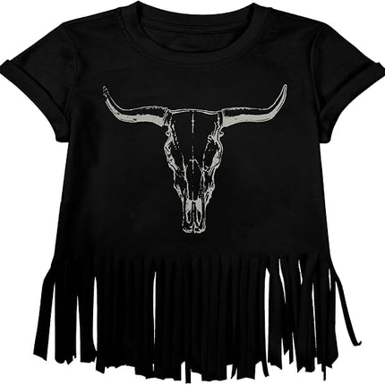 Girls Cowgirl T Shirt Western Rodeo Country Short Sleeve Kids Top Size 13-14 Years