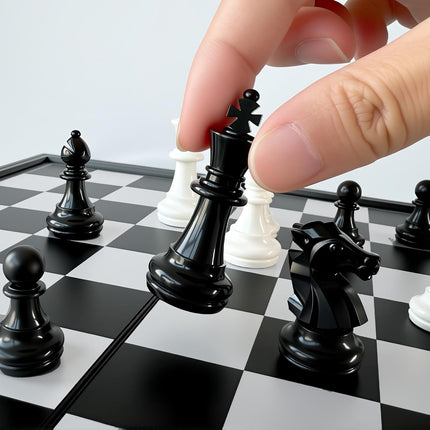Travel Chess Set 10 Inch Magnetic Folding Board Game with Extra Queens
