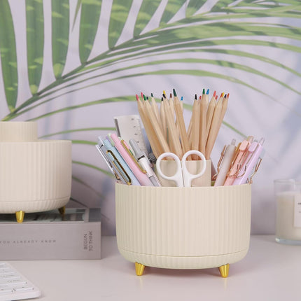 360° Rotating Pen Organizer Cup, 5 Slots Desk Storage for Office & School