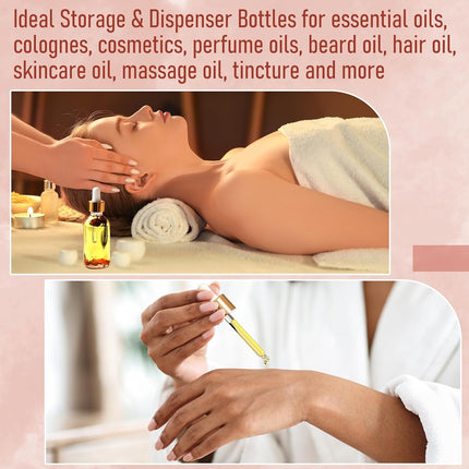 4PCS 30ml Glass Dropper Bottles with Funnel & Labels for Essential Oils