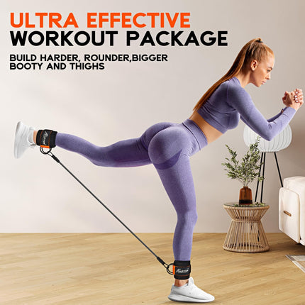 Ankle Resistance Bands with Cuffs for Legs & Glutes Kickbacks Hip Training Workout