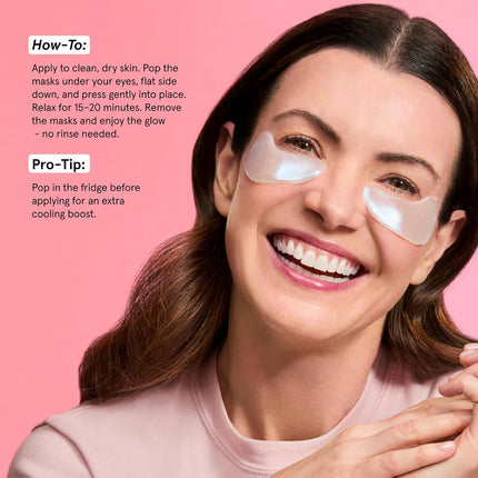 Peptide Under Eye Patches 6 Pairs, Niacinamide & Rice Extract, Firming Eye Masks, Vegan