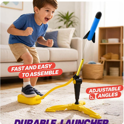 Rocket Launcher for Kids Outdoor Toy with Foam Rockets Ages 3-8 Years