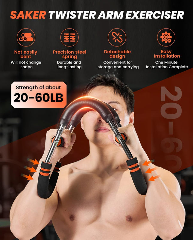 2026 Saker PowerTwist Arm Trainer – Adjustable Strengthener for Arms & Chest