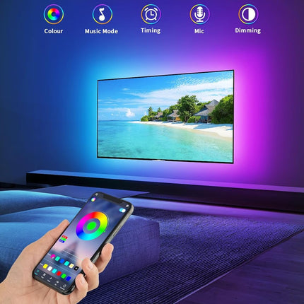 16.4ft TV LED Backlight – RGB, Music Sync, App & Button Control, USB Powered