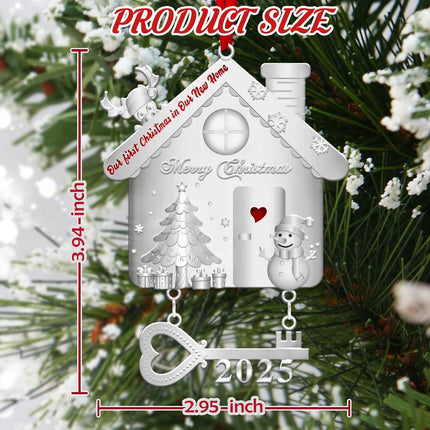 New Home Ornament with Key – Keepsake Gift for Women, Couples & Homeowners