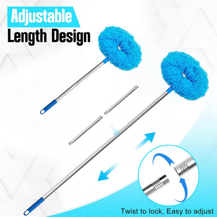 Ceiling Fan Cleaner Duster with Extension Pole 12–51 Inch Microfiber Blue