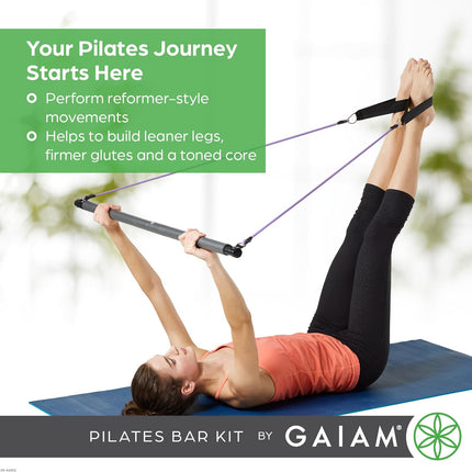 Restore Pilates Bar Reformer Kit for Total Body Workout – Includes Resistance Bands
