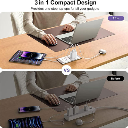 3-Port USB Wall Charger – Compatible with iPhone, iPad, Samsung & Android