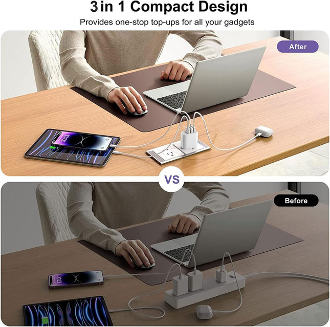 3-Port USB Wall Charger – Compatible with iPhone, iPad, Samsung & Android
