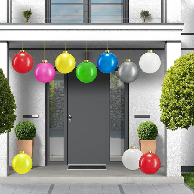 10 PCS Inflatable Christmas Ornaments, 9 Inch Balls for Indoor/Outdoor Decor
