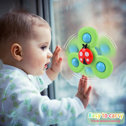 3PCS Suction Cup Spinner Toys for Babies – Sensory Fidget Spinners for Toddlers