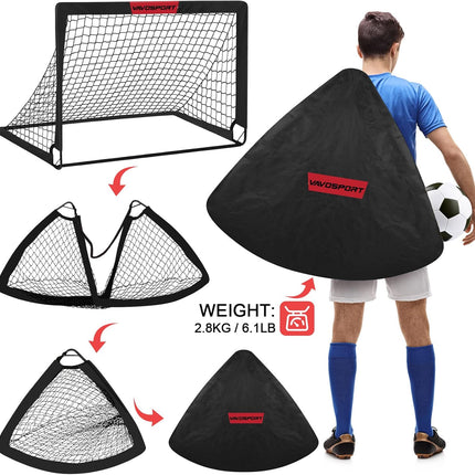 2 Pack Pop Up Soccer Goals with Ball for Kids Backyard Sports Fun