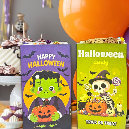 24PCS Halloween Treat Bags with 24 Stickers, Trick-or-Treat Candy Goodie Bags