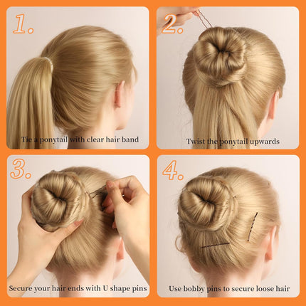 300pcs Hair Pins & Bobby Pins Set 100 Brown Pins 100 Hair Pins 100 Hair Bands