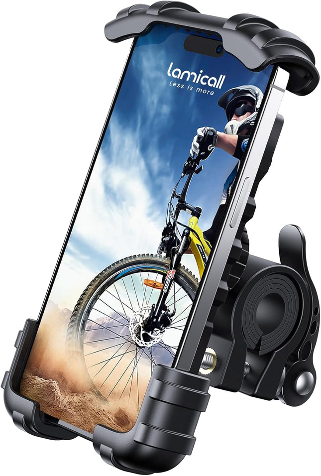 Bike Phone Holder – Motorcycle Mount, Handlebar Clamp for iPhone & Android Phones