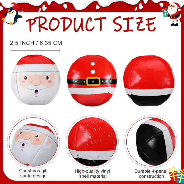3PCS Christmas Juggling Balls for Beginners, 2.5 Inch Santa Claus Holiday Juggling Toys