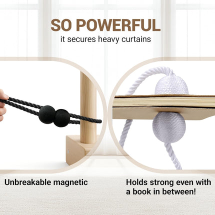 2pcs Black Magnetic Curtain Holdbacks – Decorative Tieback Clips